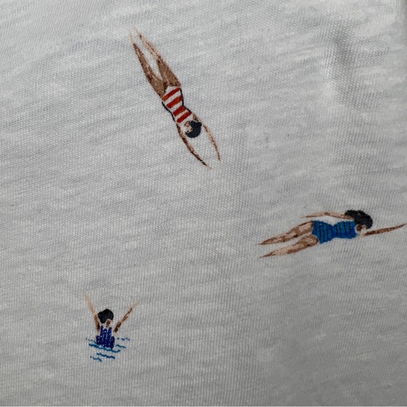 J CREW White Swimmers Tee with Glitter Accents - H7879 - Sz XS - Picture 8 of 13